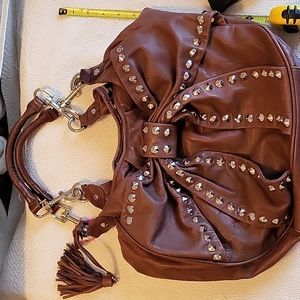 XL Betsey Johnson genuine leather studded bag NWOT